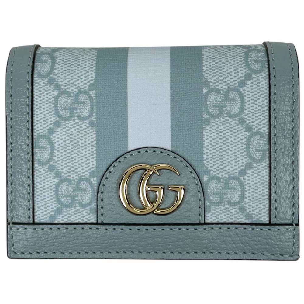Gucci GG Ophidia bi-fold wallet, Sherry Line Web pattern, coated canvas, ligh...